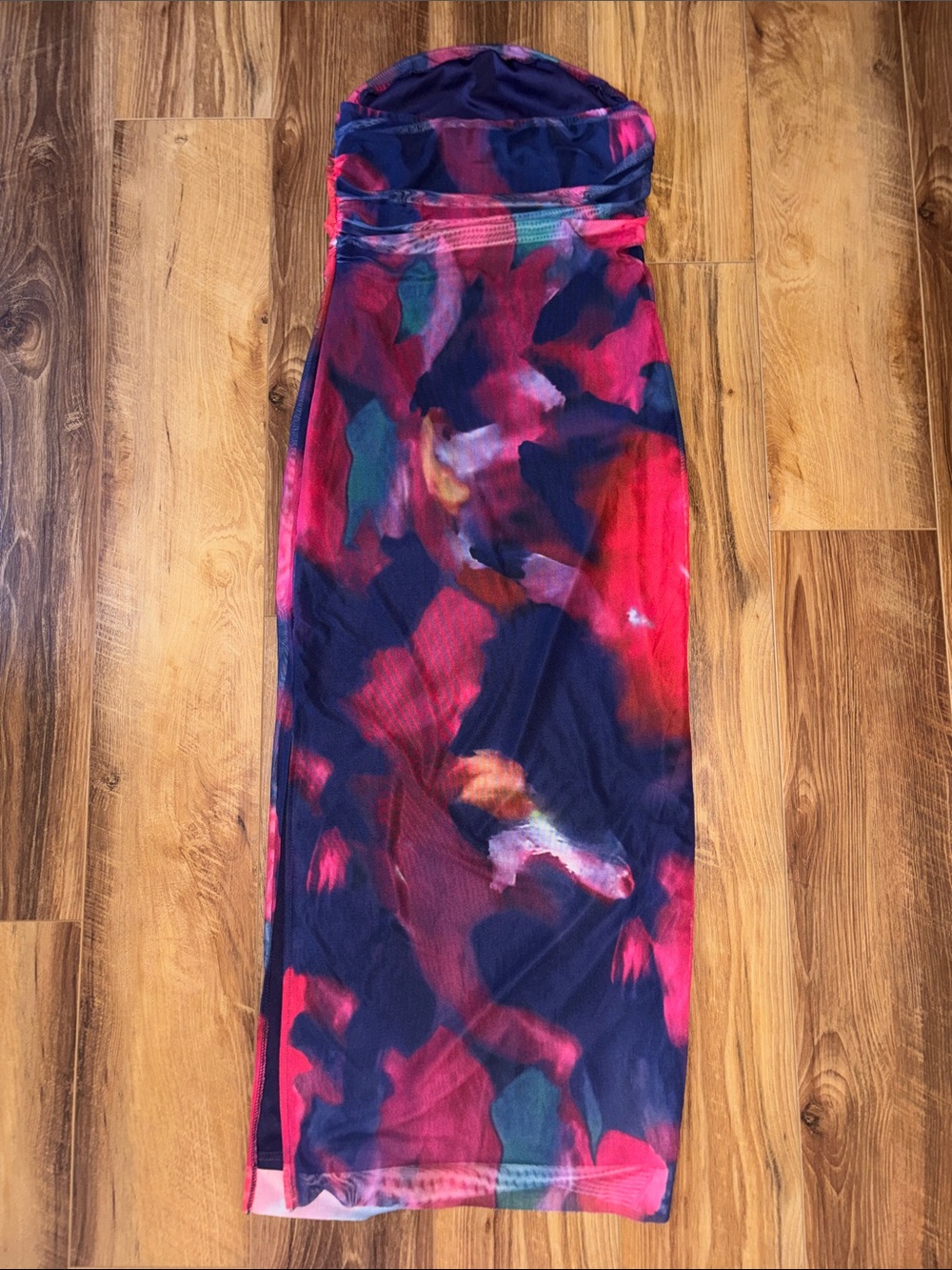 Strapless Multicolor Bodycon Dress - Picture 3 of 9
